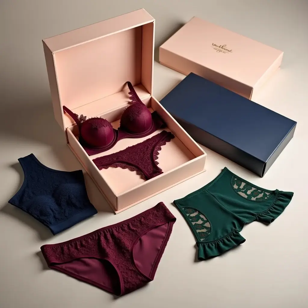 Elegant luxury lingerie boxes designed for sophisticated and stylish packaging.